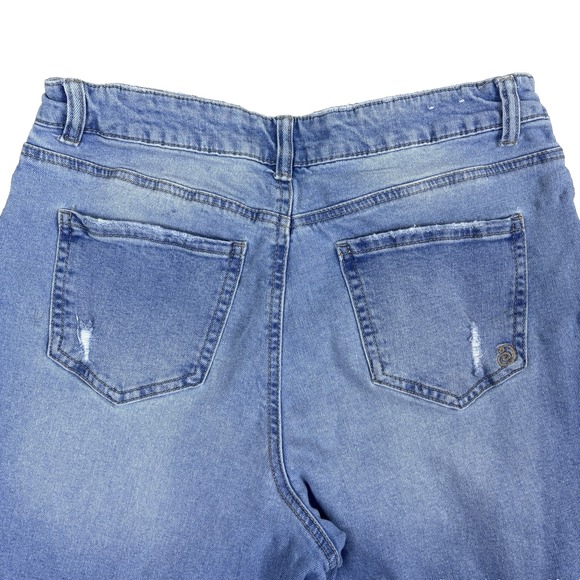 Distressed Wide Leg High Rise Jeans Ripped Denim Casual Womens Size 17 W32 L32 - Picture 5 of 15